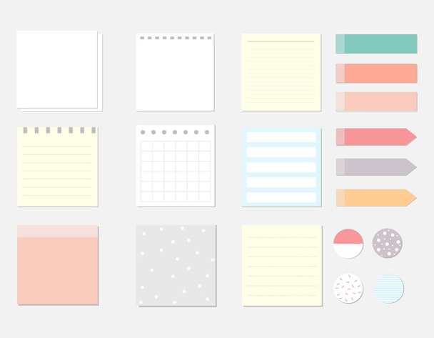 designové prvky pro notebook, deník, samolepky a další šablonu.vektor, ilustrace. - Vektor, obrázek