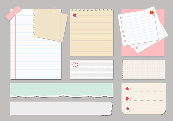tervezési elemek notebook, napló, matricák és egyéb template.vector, illusztráció. - Vektor, kép
