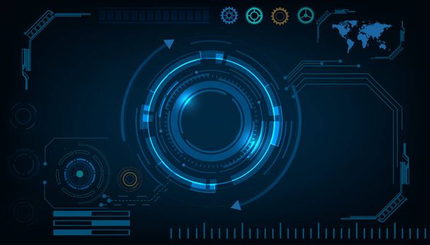 Abstract circle technology futuristic interface HUD concept , vector illustration. - Vector, Image