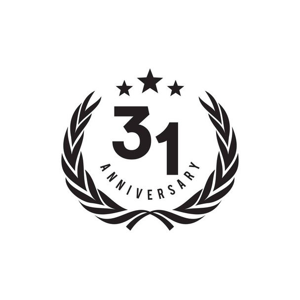 Modelo de vetor de design de logotipo de aniversário de 31 anos - Vetor, Imagem