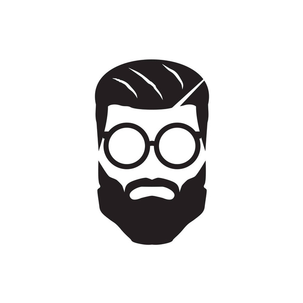 Бородатий чоловік значок логотип дизайн векторний шаблон
 - Вектор, зображення