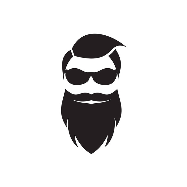 ひげを生やした男のアイコンのロゴデザインベクトルテンプレート - ベクター画像
