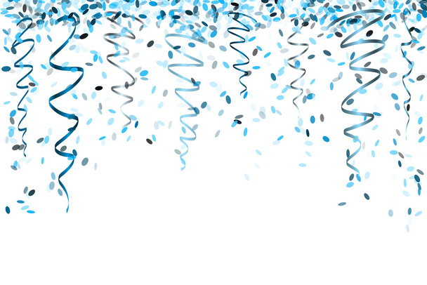 vallende blauwe confetti - Vector, afbeelding