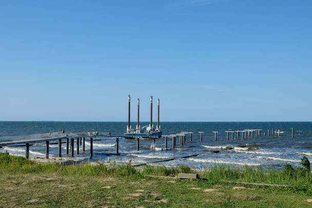 Il nuovo molo e porto è in costruzione a Koserow sulla meravigliosa isola di Usedom - Foto, immagini