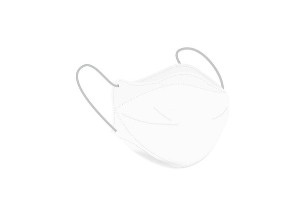 3d máscara de algodón blanco para Covid-19 vector aislado sobre fondo blanco ep22 - Vector, Imagen