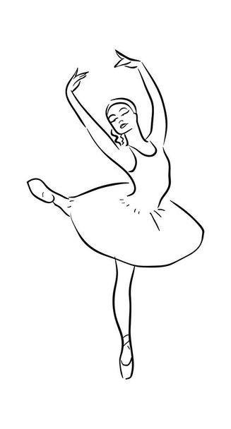 Piirustus Ballerinat varastossa kuva, eristetty valkoisella pohjalla - Vektori, kuva
