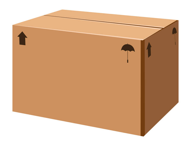 pudełko kartonowe pojemnik trójwymiarowy obiekt makieta, opakowanie pudełko ilustracja - Wektor, obraz