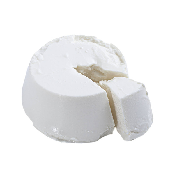 Świeży aromatyczny ser ricotta wyizolowany na białym tle - Zdjęcie, obraz