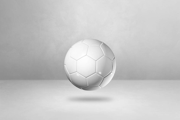 White soccer ball isolated on a blank studio background. 3D illustration - Photo, Image