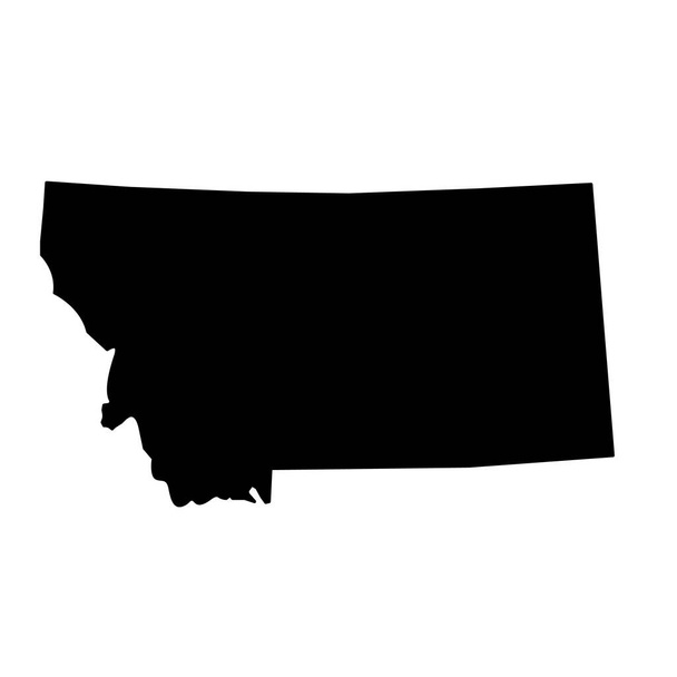 χάρτης της πολιτείας Μοντάνα των ΗΠΑ. χάρτης περίγραμμα της Μοντάνα. - Διάνυσμα, εικόνα