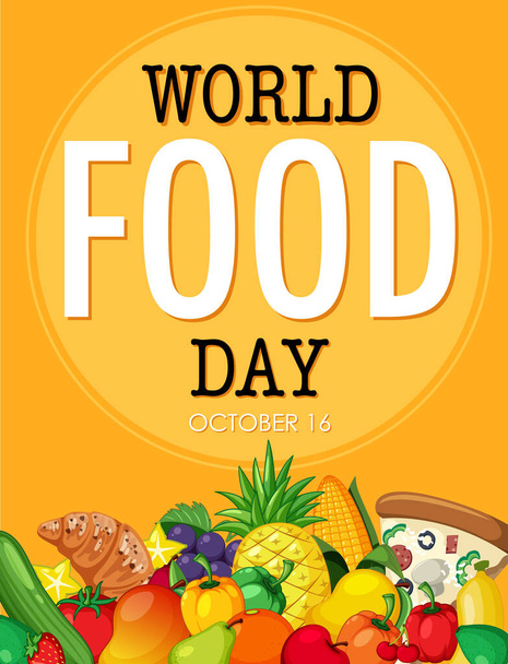 Světové jídlo den banner ilustrace - Vektor, obrázek