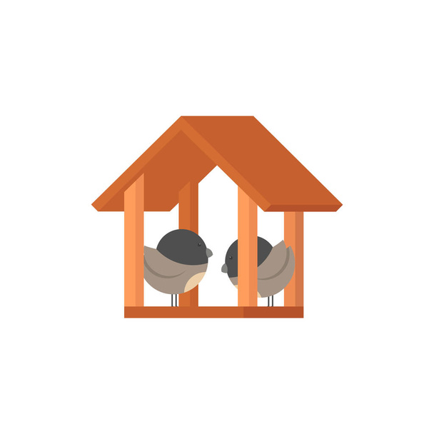 Ilustração Birdhouse. Vetor em design plano - Vetor, Imagem