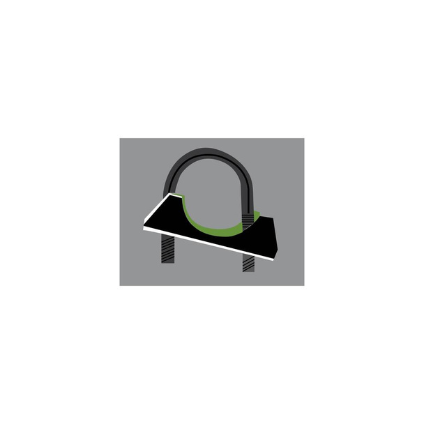 exchaust abrazadera vector diseño ilustración icono logotipo plantilla - Vector, imagen