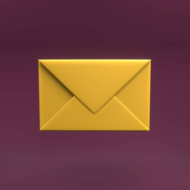 3d γράμμα εικονίδιο φάκελο. 3d απόδοση γράμμα εικονίδιο φάκελο. Μεμονωμένο εικονίδιο 3d φακέλου - Φωτογραφία, εικόνα
