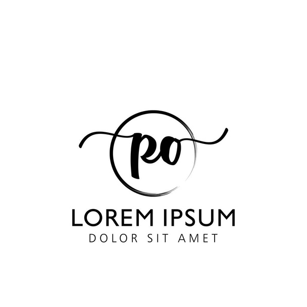 Початковий почерк початкової концепції логотипу PO
 - Вектор, зображення