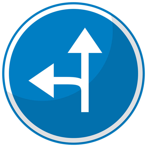 Blaues Verkehrsschild auf weißem Hintergrund - Vektor, Bild