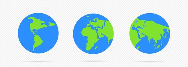 Значок планеты Земля. Для веб-баннеров, веб и мобильных, инфографических. Карта мира. - Вектор,изображение