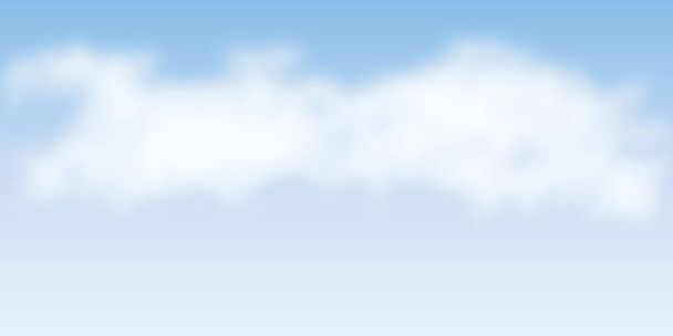 fondo cielo azul con nubes esponjosas vector - Vector, imagen