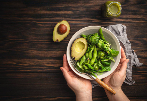 Salada saudável verde e smoothie - Foto, Imagem