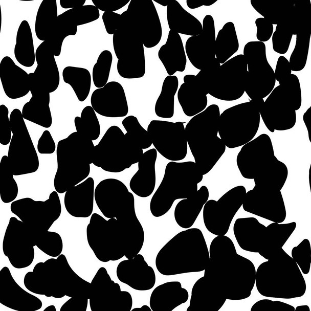 Seamless hand drawn pattern with black spots and marble effect,white background,print for wallpaper, backdrop,cover design,textile and fabric usage,uneven texture,minimalistic template - Vector, Image