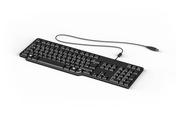 Una tastiera del computer isolata su sfondo bianco - rendering 3d - Foto, immagini