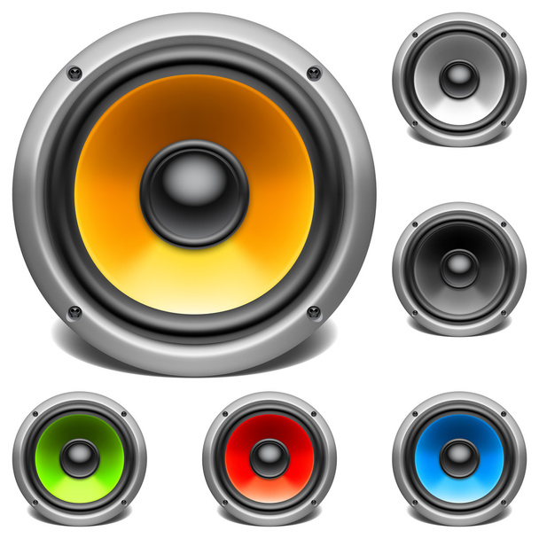 Color audio speakers. - Vetor, Imagem