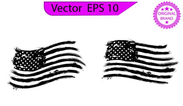 USA Vlag - Distressed Amerikaanse vlag met splash elementen, 10 slaapplaatsen, patriot vlag, militaire vlag, Amerikaanse vlag - Vector, afbeelding