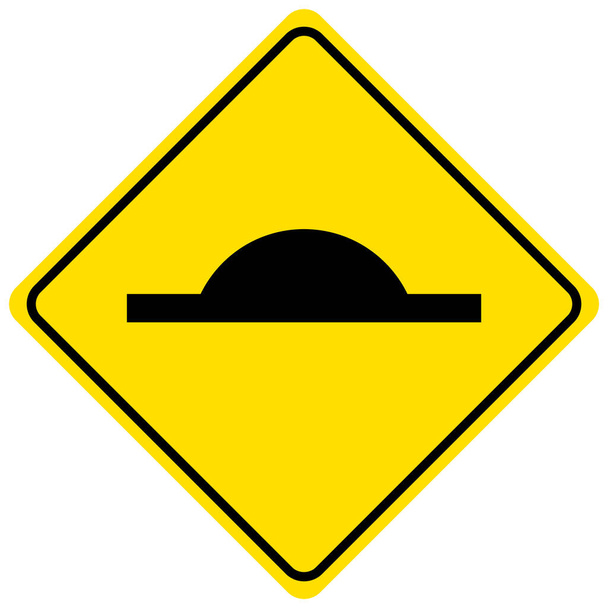 Speed Beule Verkehrszeichen isoliert auf weißem Hintergrund Illustration - Vektor, Bild