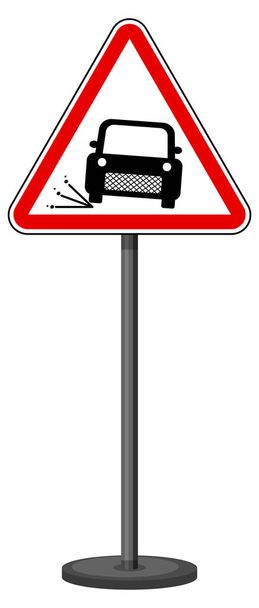 Volný štěrková značka s stojanem izolované na bílém pozadí ilustrace - Vektor, obrázek