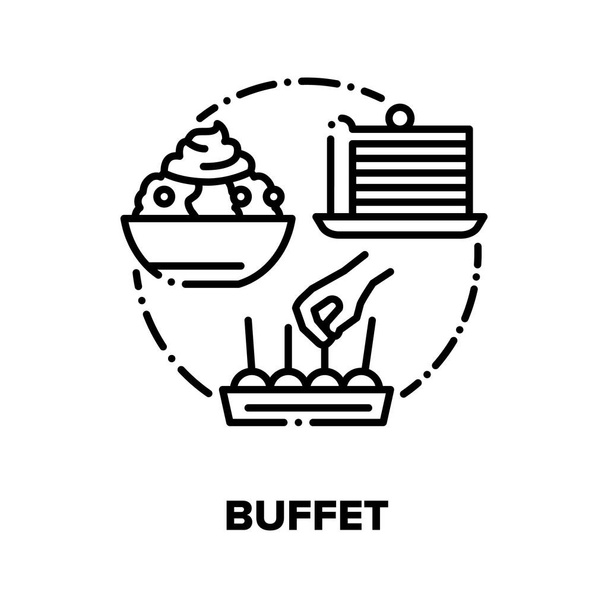 Černé ilustrace vektoru nabídky Buffet - Vektor, obrázek