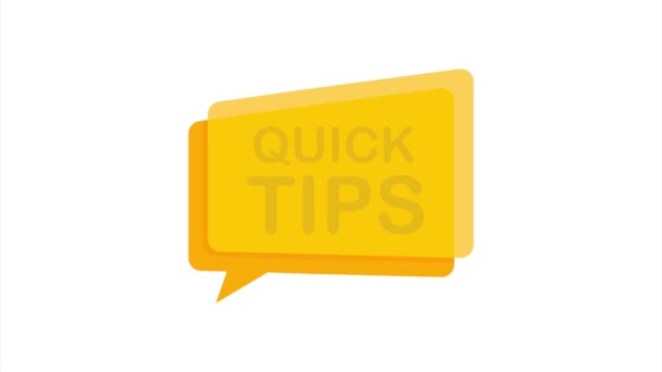 Quick tips icon badge. Ready for use in web or print design. stock illustration. - Footage, Video