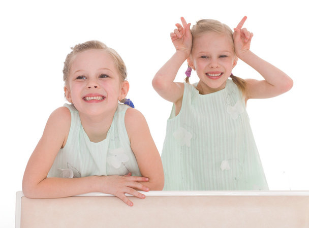  portrait of two cheerful children  - Zdjęcie, obraz