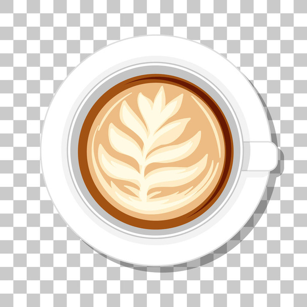 Вид зверху чашки кави ізольовано на прозорому фоні ілюстрації
 - Вектор, зображення