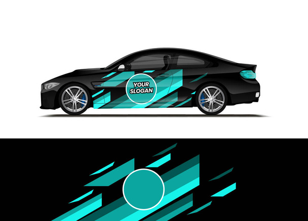 Car decal wrap design vector. Abstract background for vehicle vinyl wrap. Background abstract stripe racing sport graphic designs kit for race car, rally, vehicle, livery and adventure - Vector, Image