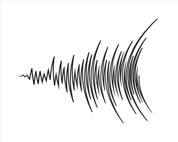 白い背景に黒い音楽波のロゴ。パルスオーディオプレーヤー。サウンドイコライザー要素。未来的な波形技術jpegイラスト. - 写真・画像