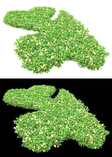 Гірське трав'яне поле ізольоване на білому і чорному тлі для банерів. 3d візуалізація - ілюстрація
 - Фото, зображення