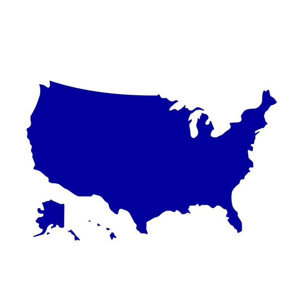 Mapa americano, todos los estados incluyen Alaska y hawaii mapa vector imagen aislada - Vector, imagen
