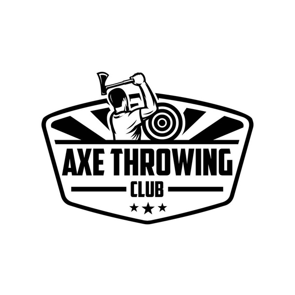 Axe heittää klubin logo malli asettaa, valmis logo  - Vektori, kuva
