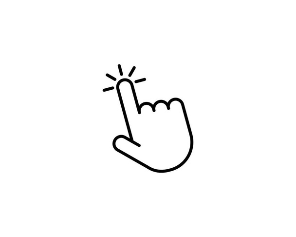 cliquez sur l'icône illustration vectorielle de stock dessin plat. Cliquez sur l'icône du contour des doigts. - Vecteur, image