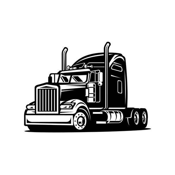 Camionista americano, semi caminhão 18 imagens de vetor de rodas ilustração isolado - Vetor, Imagem