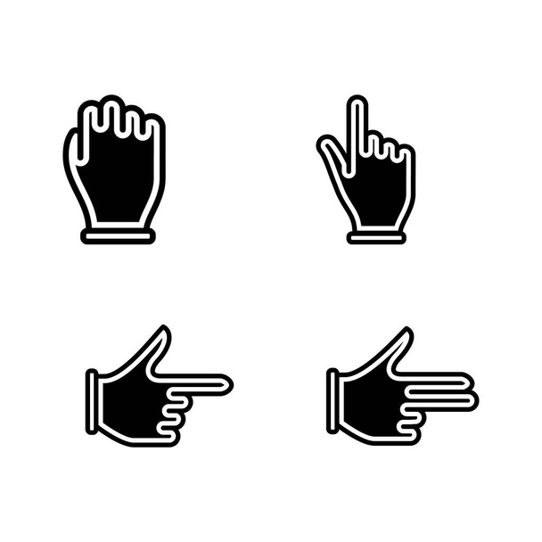 Mano gesto conjunto icono símbolo - Vector, Imagen