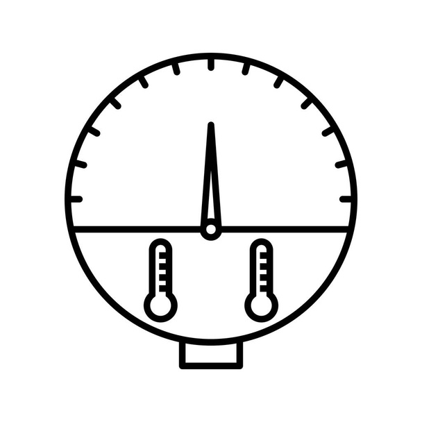 Indicador de temperatura única Linha Vector Ícone - Vetor, Imagem