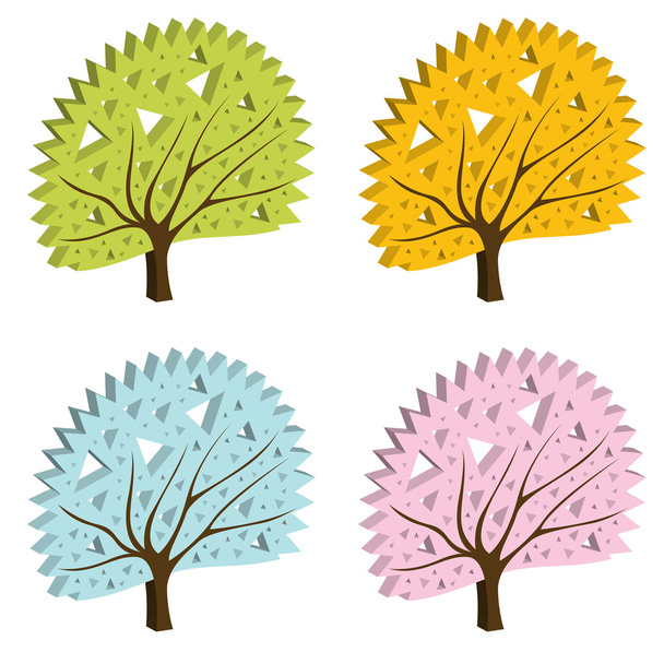 Colorful tree vector background - Вектор,изображение