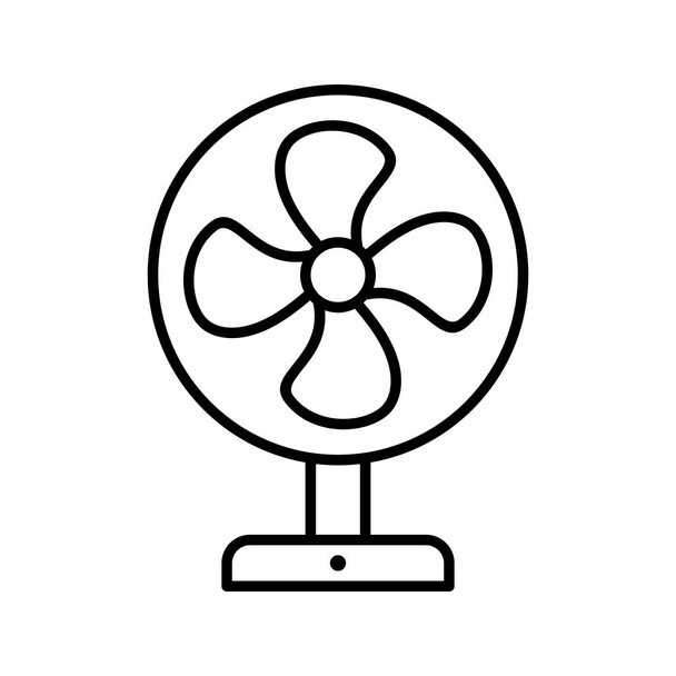 Ícone de vetor de linha de ventilador elétrico exclusivo - Vetor, Imagem