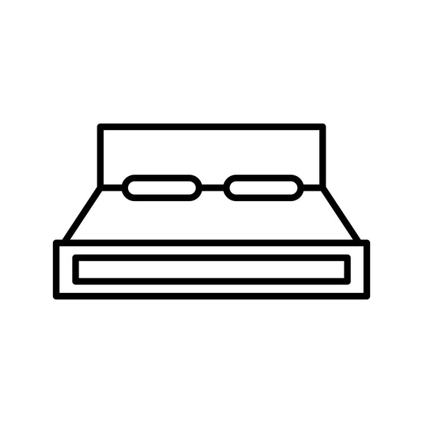 Unikalna ikona wektora Double Bed Line - Wektor, obraz