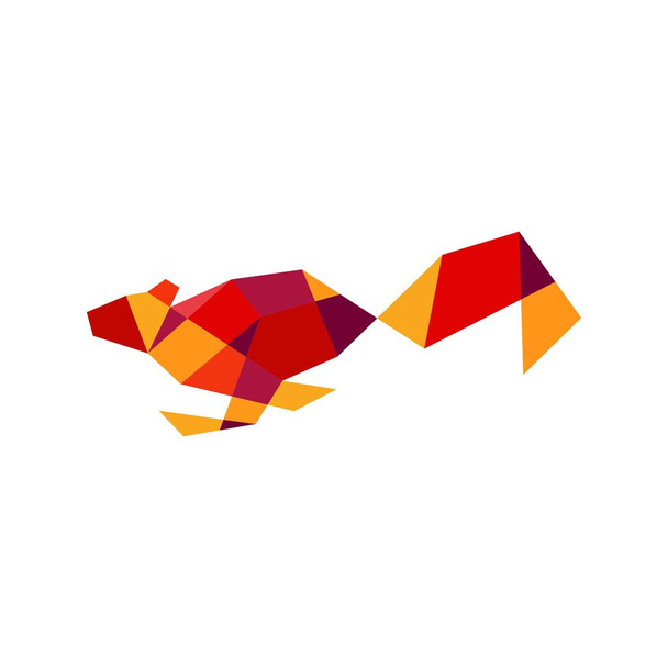 ardilla geométrica tecnología poligonal conexión logo vector icono ilustración - Vector, Imagen