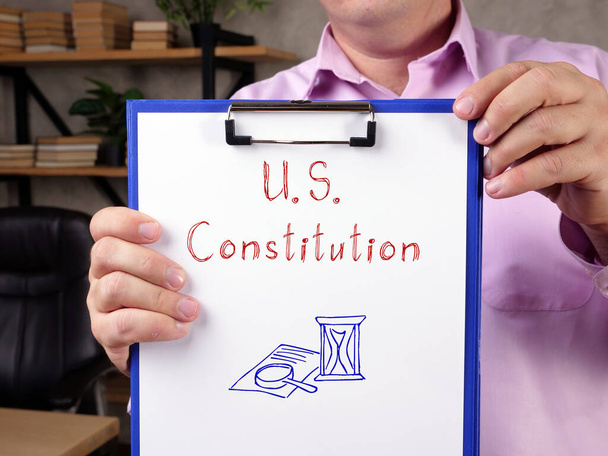 Constituição dos EUA inscrição no pedaço de papel - Foto, Imagem