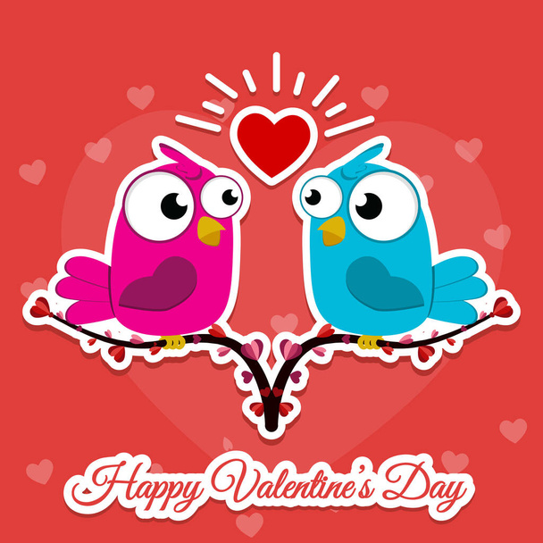 Happy valentines day vector background template. Valentine greeting text with heart elements in background. Vector Illustration. - Vector, afbeelding
