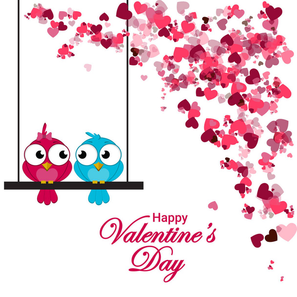 Happy valentines day vector background template. Valentine greeting text with heart elements in background. Vector Illustration. - Vektor, kép