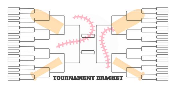 64 team tournament bracket championship template flat style design vector illustration. - Vector, Image